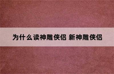 为什么读神雕侠侣 新神雕侠侣